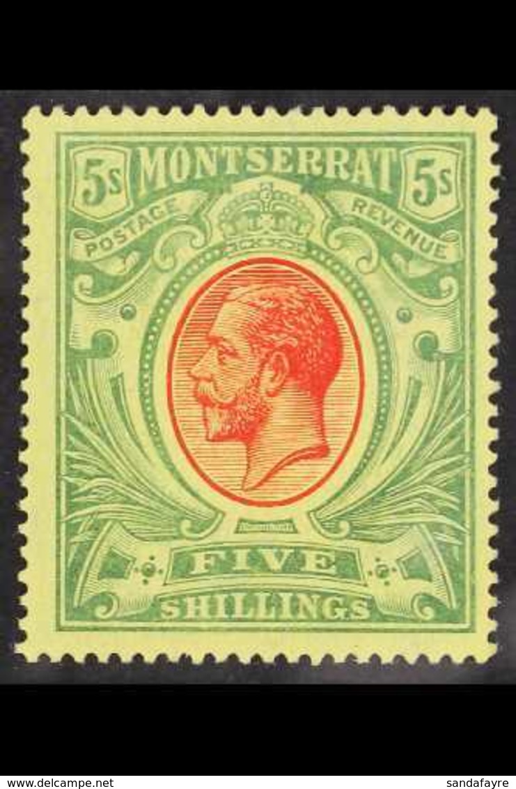 1914  5s Red And Green On Yellow, King George V, SG 48, Very Fine Mint. For More Images, Please Visit Http://www.sandafa - Montserrat
