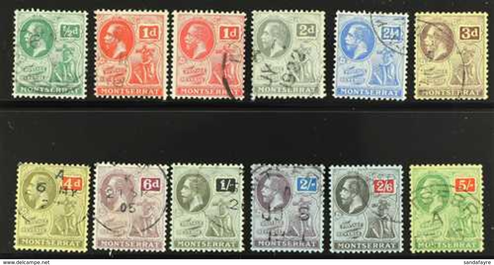 1916  Complete Set, Wmk MCA, SG 49/59, 50a, Fine To Very Fine Used. (11 Stamps) For More Images, Please Visit Http://www - Montserrat