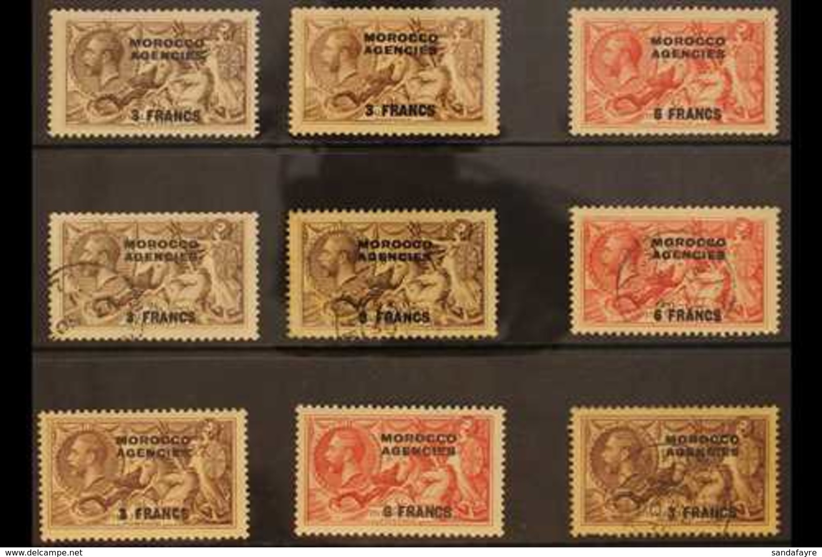FRENCH CURRENCY  1922-1936 SEAHORSES Complete Very Fine Mint - With 1924-32 3f On 2s6d (both Listed Shades) And 6f On 5s - Other & Unclassified