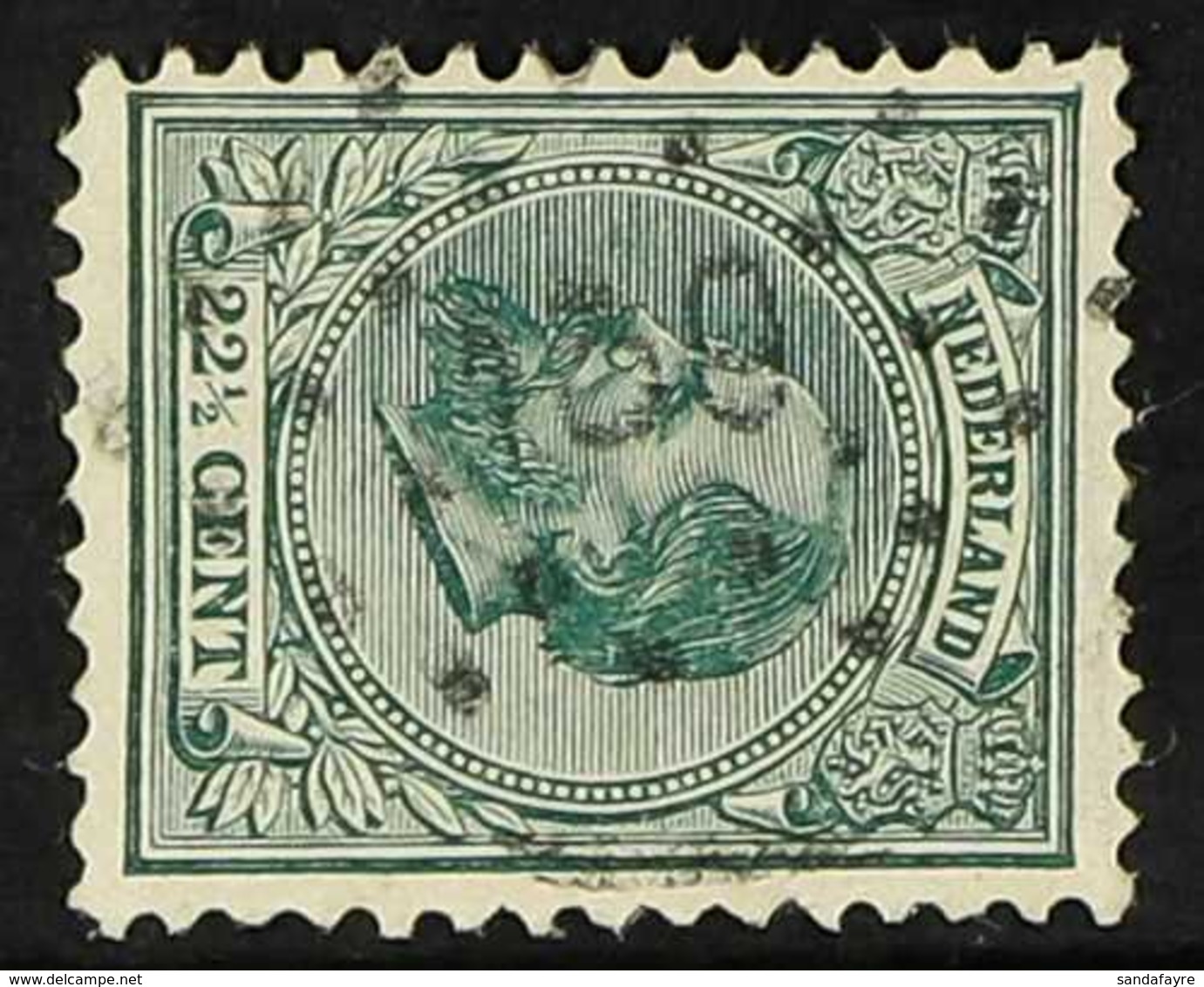 1872-91  22½c Blue-green King William Perf 12½x12 (SG 86B, NVPH 25H), Fine Used With Rare "139" (ASTEN) Numeral Cancel,  - Autres & Non Classés