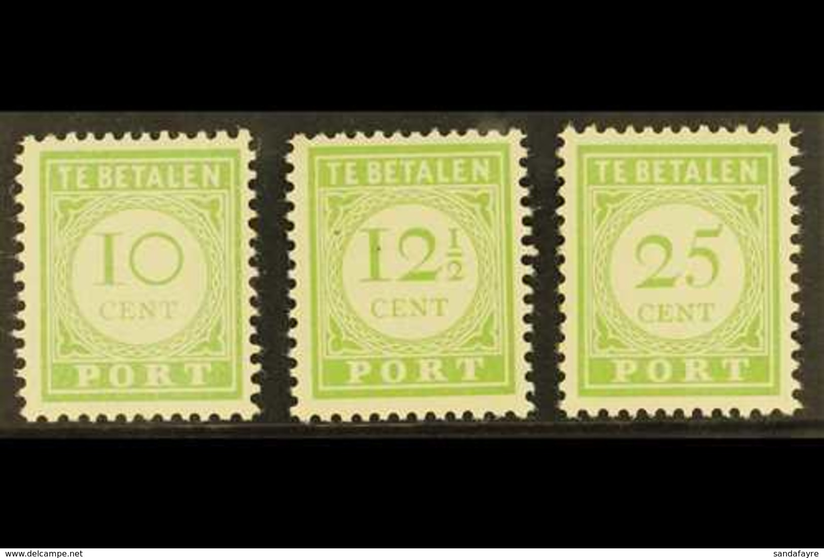 CURACAO  POSTAGE DUES 1945 Perf 11½ Complete Set (SG D232/34, NVPH P31/33), Superb Never Hinged Mint, Very Fresh & Scarc - Sonstige & Ohne Zuordnung