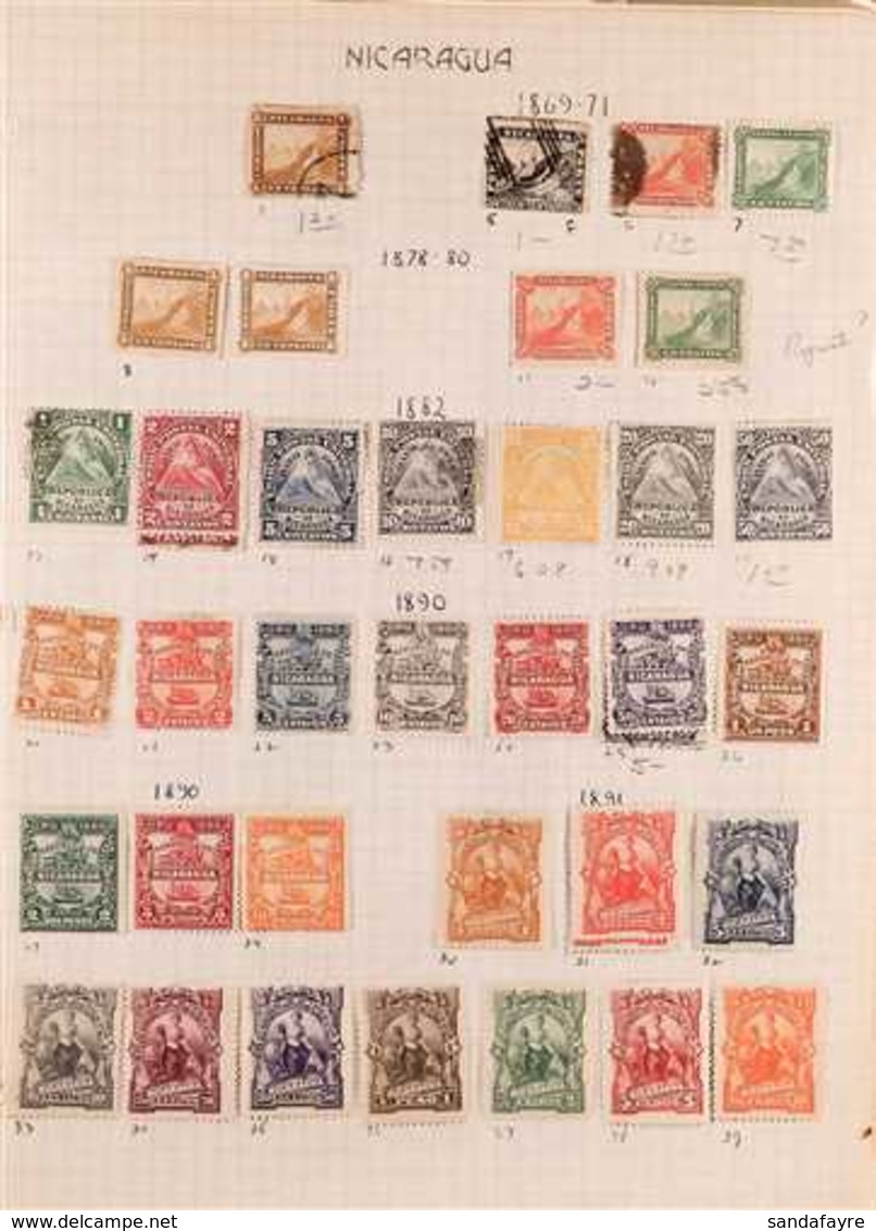 1869-1980's INTERESTING COLLECTION/ACCUMULATION  On Various Pages, Mint & Used Stamps, Includes Various Overprints & Sur - Nicaragua