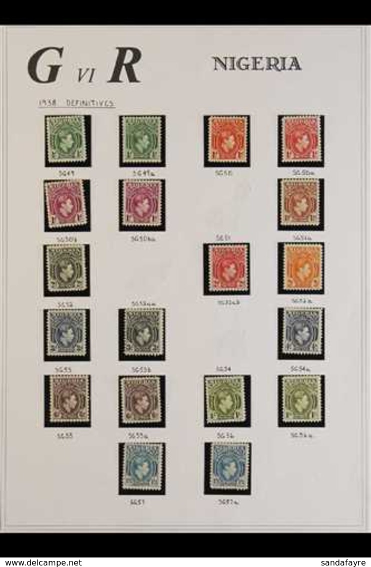 1937-51 MINT AND USED COLLECTION  Of King George VI Issues On Pages, Includes 1938-51 Definitives With All Values To 5s  - Nigeria (...-1960)