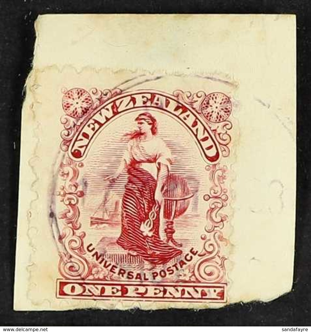 1902  1d Carmine Universal, SG 1, On Part Original Piece With Neat Upright Violet 17 APR 1903 Cds, Very Late Use. For Mo - Niue