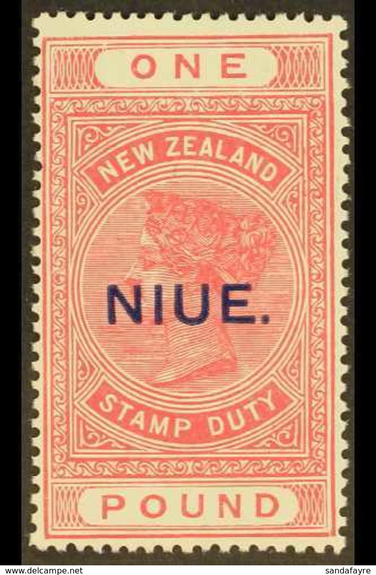 1918-29  £1 Rose- Pink On Cowan Paper, SG 37c, Never Hinged Mint. For More Images, Please Visit Http://www.sandafayre.co - Niue