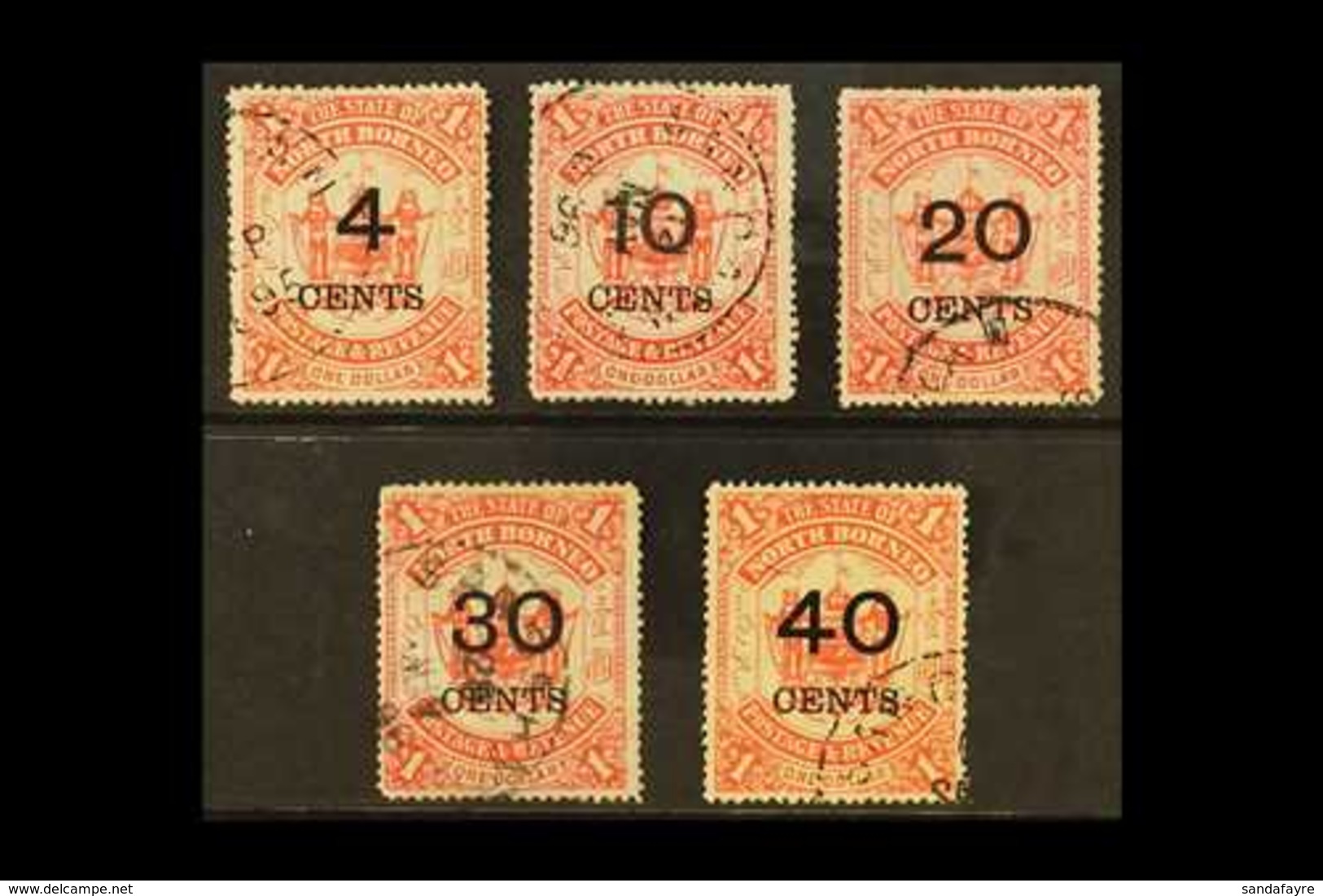 1895  Surcharges Set, SG 87/91,  Good To Fine Used (5 Stamps). For More Images, Please Visit Http://www.sandafayre.com/i - Nordborneo (...-1963)