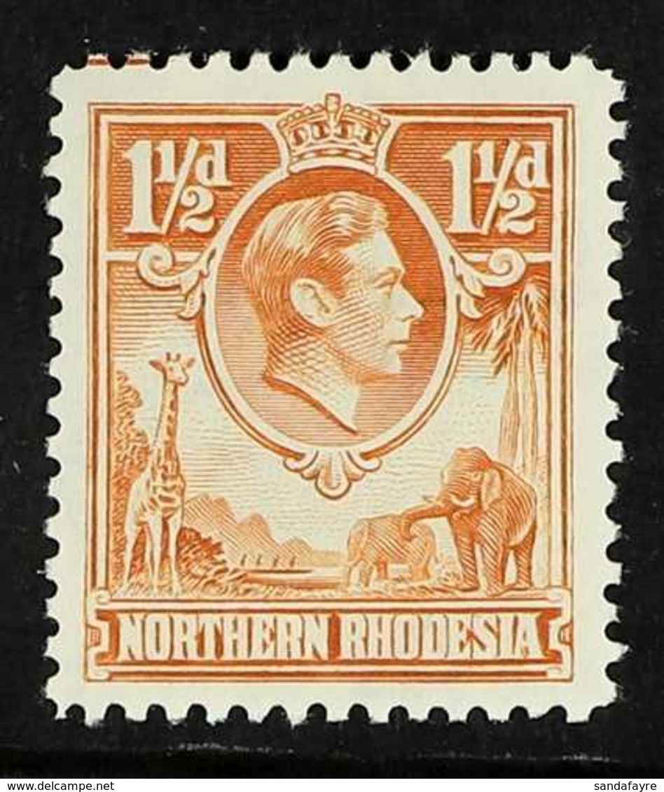 1938-52  1½d Yellow-brown, Showing Printer's Mark Upper Left Although WITHOUT The "Tick Bird," SG 30, Never Hinged Fresh - Nordrhodesien (...-1963)