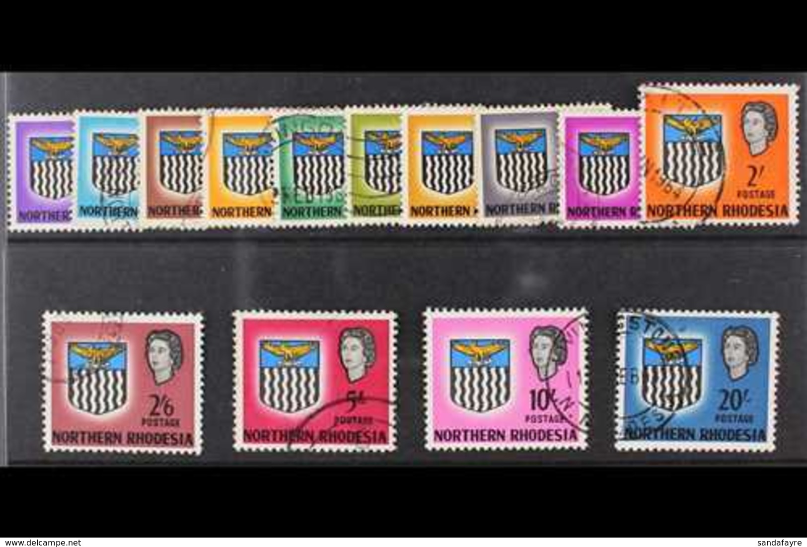 1963  QEII Definitives Complete Set, SG 75/88, Very Fine Used. (14 Stamps) For More Images, Please Visit Http://www.sand - Rhodésie Du Nord (...-1963)
