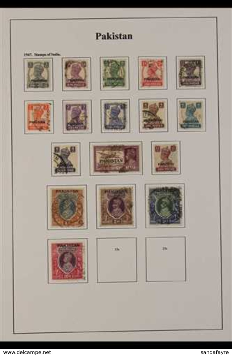 1947-1957 FINE USED KGVI COLLECTION.  A Well Presented, All Different Collection, Light Hinged Onto Printed Sleeved Page - Pakistan