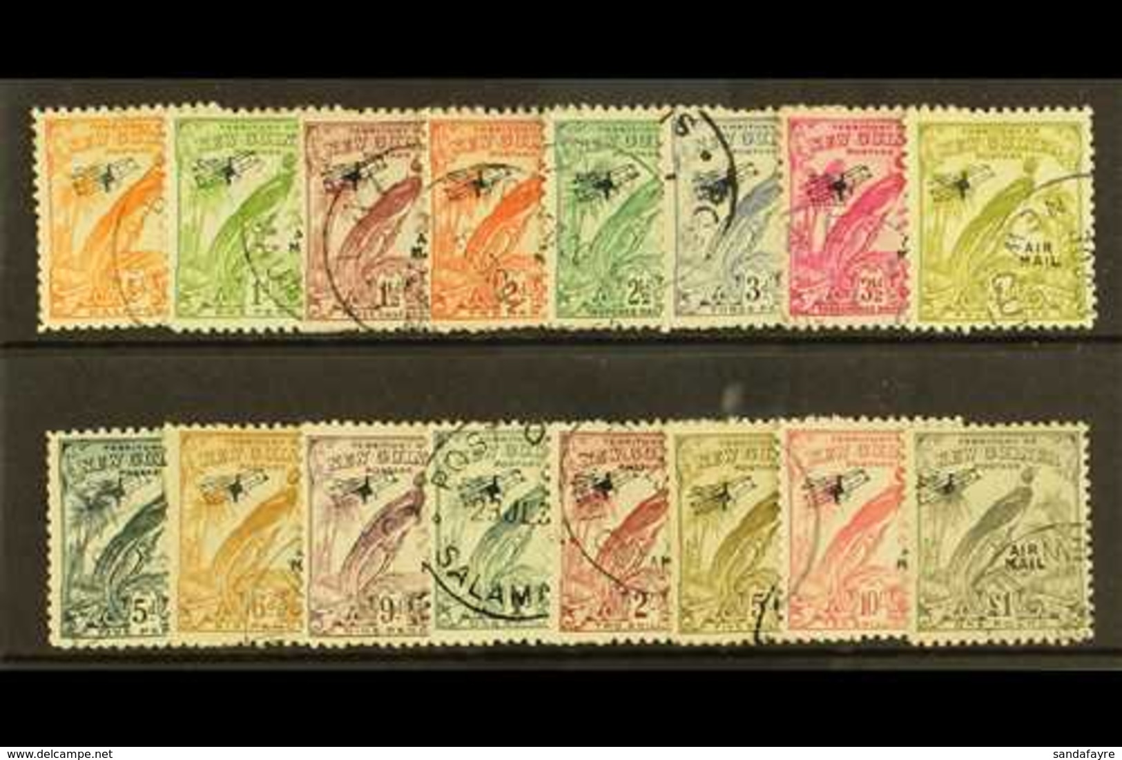 1932  10th Anniv Set (without Dates),  Overprinted Air Mail, SG 190/203, Very Fine And Fresh Used. (15 Stamps) For More  - Papua-Neuguinea