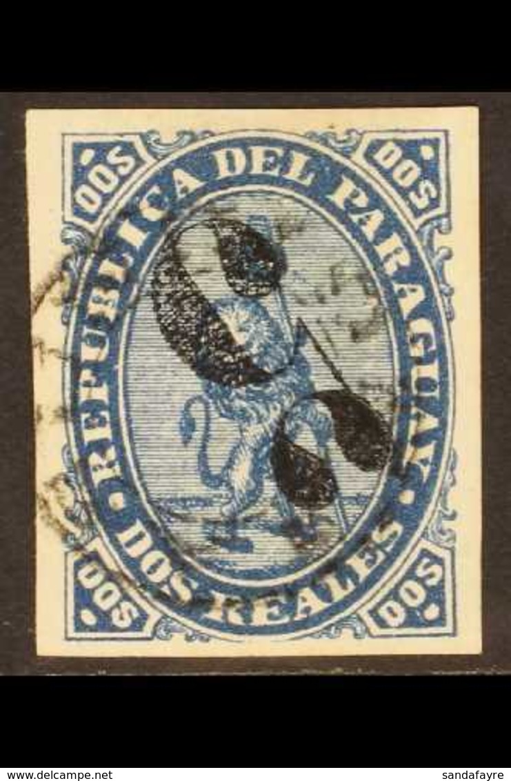 1878  "5"c On 2c Blue Imperf, Black Surcharge,  SG 9, Scott 5, Very Fine Used. For More Images, Please Visit Http://www. - Paraguay