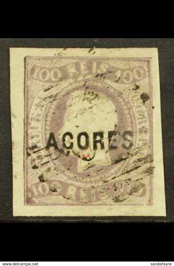 AZORES  1868-70 100r Dull Purple Imperf With 4 Large Margins, SG 6, Very Fine Used For More Images, Please Visit Http:// - Sonstige & Ohne Zuordnung