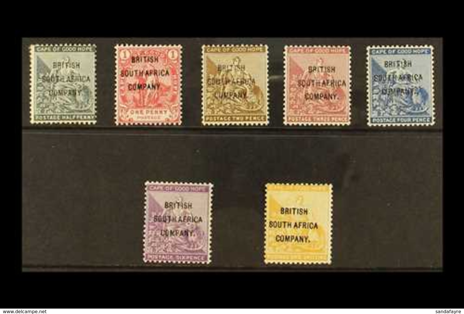 1896  Cape Of Good Hope Set To 5s Overprinted "British South Africa Company", SG 58/64, Very Fine Mint. (7 Stamps) For M - Sonstige & Ohne Zuordnung