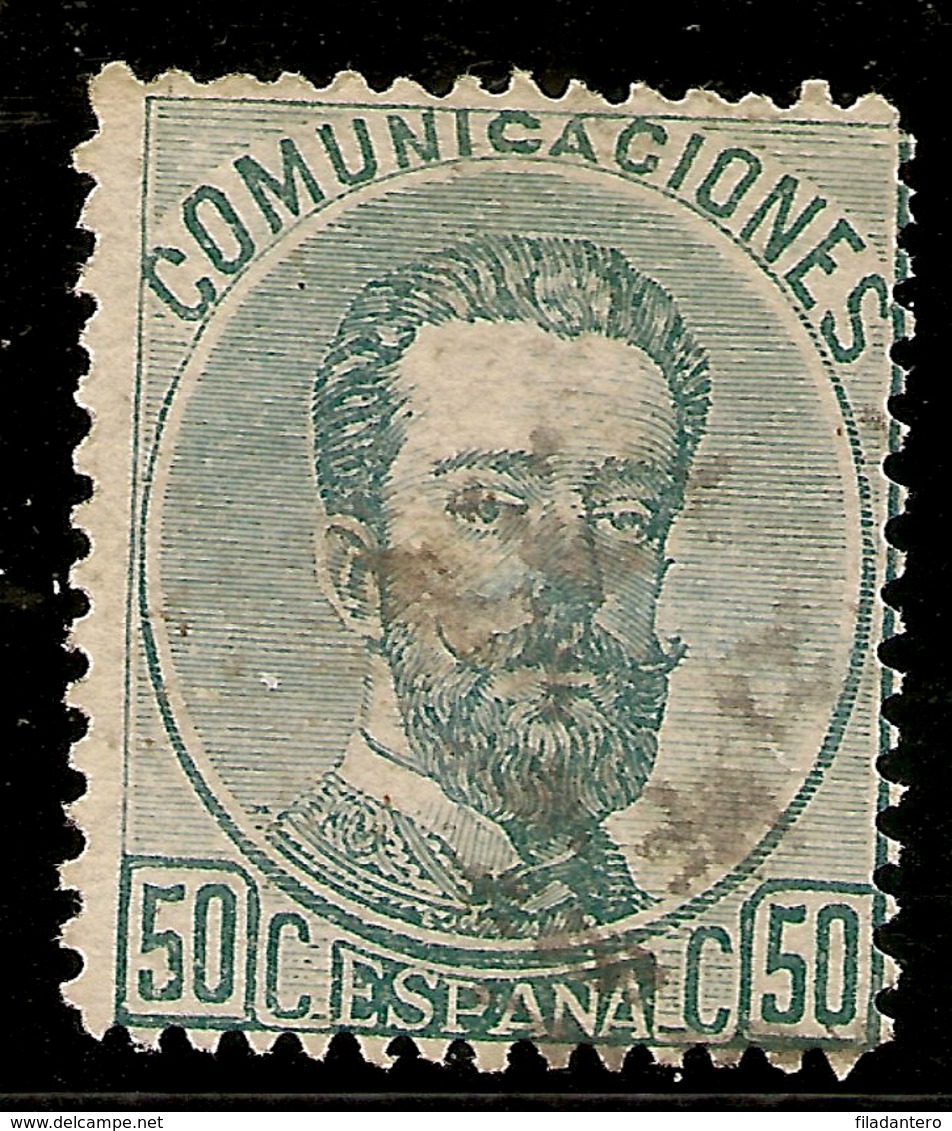 España Edifil 126 (º)  50 Céntimos Varde  Corona,Cifras Y Amadeo I  1872  NL583 - Usati