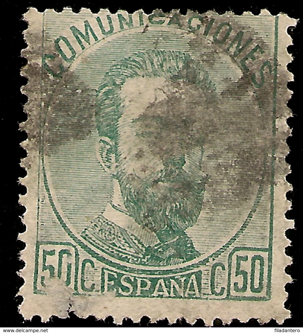 España Edifil 126 (º)  50 Céntimos Varde  Corona,Cifras Y Amadeo I  1872  NL583 - Usati