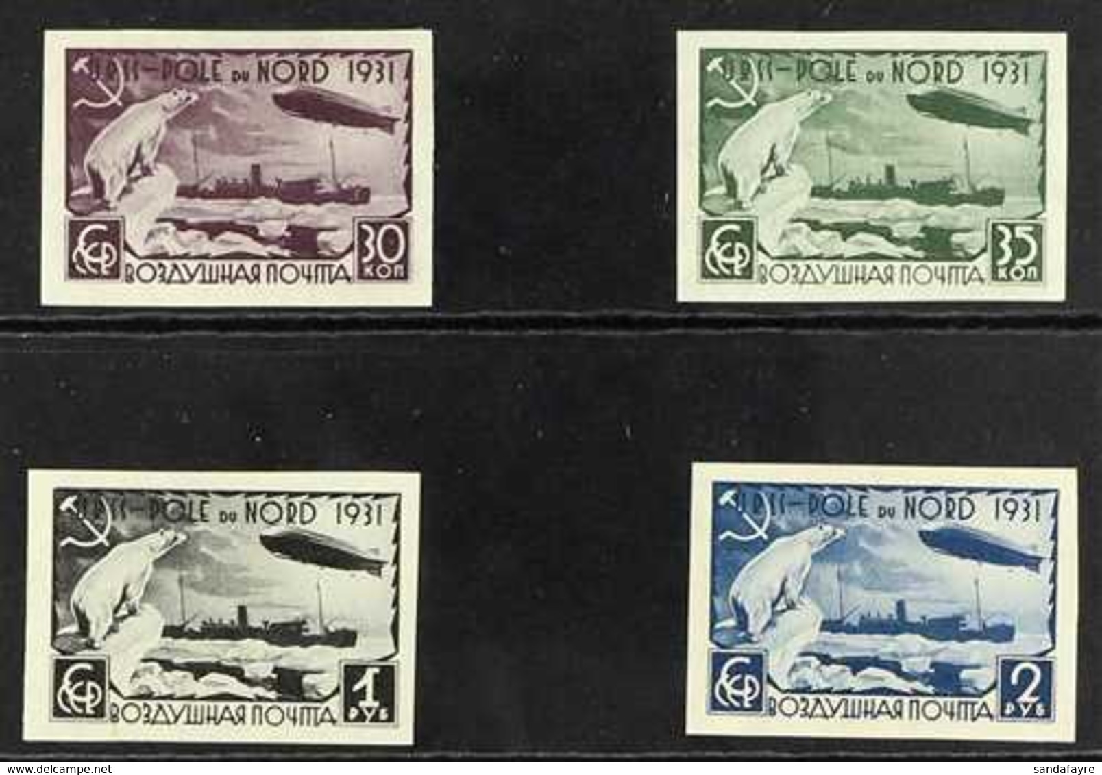 1931  North Pole Zeppelin Set IMPERF, Scott C26/29, SG 584/87, Very Fine Mint (4 Stamps) For More Images, Please Visit H - Sonstige & Ohne Zuordnung