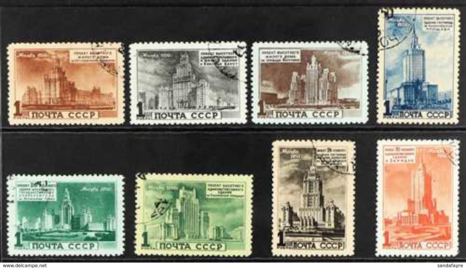 1950  Buildings Set, Scott 1518/25, SG 1657/64, Very Fine Used (8 Stamps) For More Images, Please Visit Http://www.sanda - Sonstige & Ohne Zuordnung