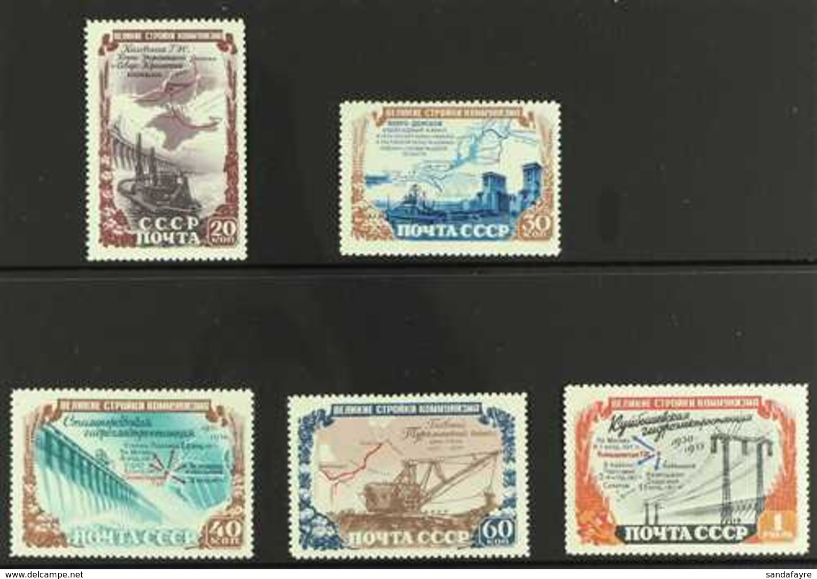 1951  Hydro Electric Dam Set, Scott 1598/1602, SG 1733/37, Never Hinged Mint (5 Stamps) For More Images, Please Visit Ht - Sonstige & Ohne Zuordnung