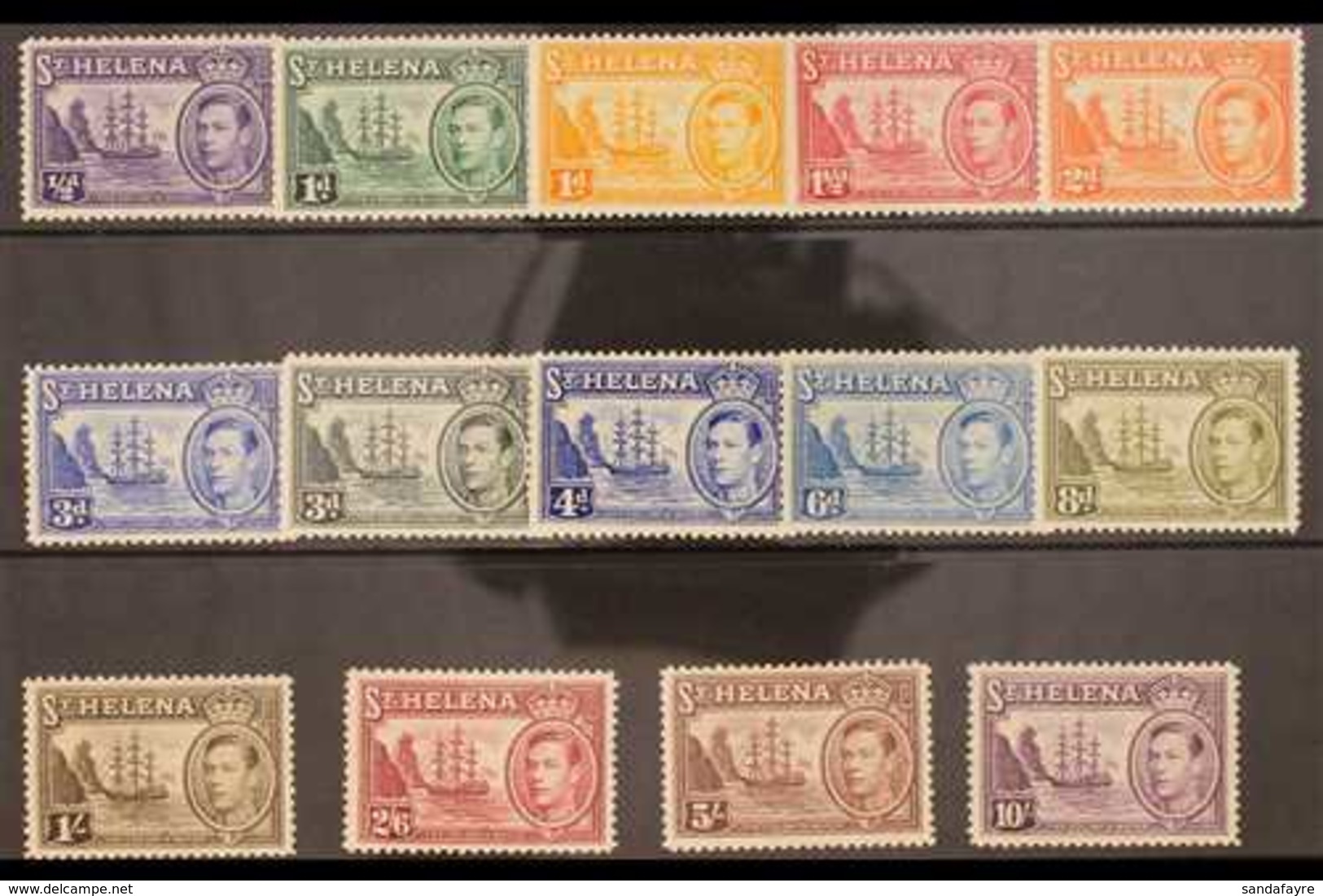 1938-44  KGVI Definitive Complete Set, SG 131/40, Very Fine Mint (14) For More Images, Please Visit Http://www.sandafayr - St. Helena