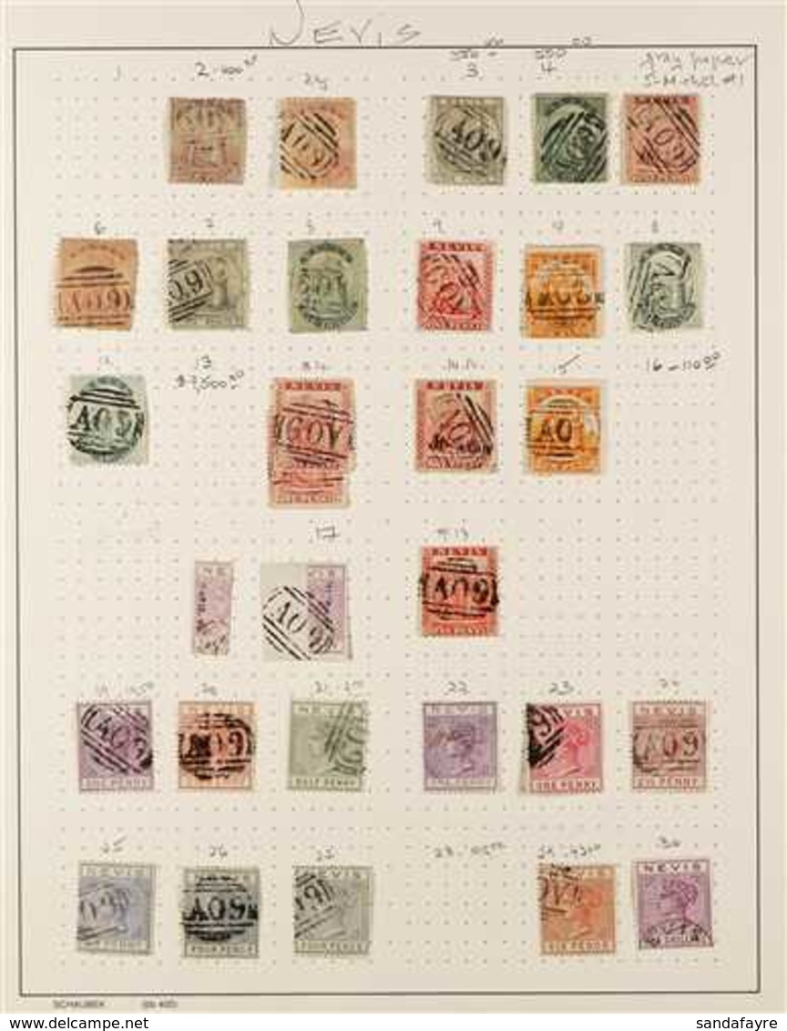 1862 - 1883 FINE USED COLLECTION  Written Up On Leaves With Many Better Values Including 1862 Blue/grey Paper 1d (2), 4d - St.Christopher-Nevis & Anguilla (...-1980)