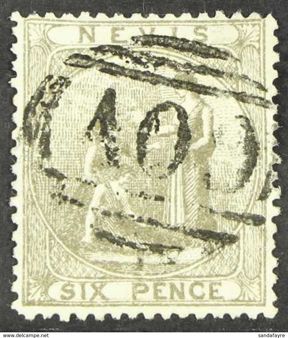 1871  6d Grey, Perf 15, Medicinal Springs, SG 19, Very Fine Used. For More Images, Please Visit Http://www.sandafayre.co - St.Christopher-Nevis & Anguilla (...-1980)