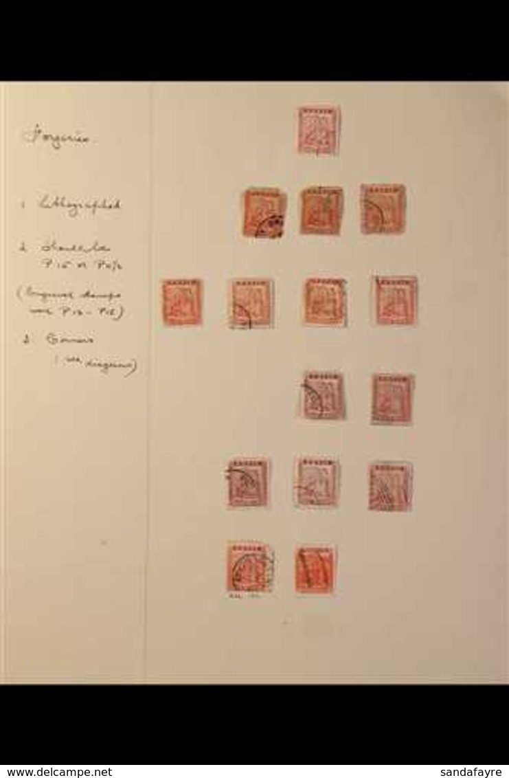 FORGERIES COLLECTION  1862-78 Very Impressive Collection Of "Medicinal Spring" Classics With A Range Of Bogus Cancellati - St.Christopher-Nevis & Anguilla (...-1980)