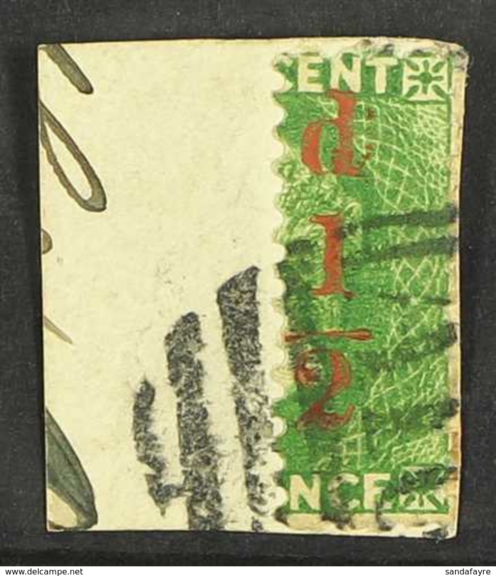 1881  ½d On Half Of 6d Bright Green, SG 33, Very Fine Used On Piece. For More Images, Please Visit Http://www.sandafayre - St.Vincent (...-1979)