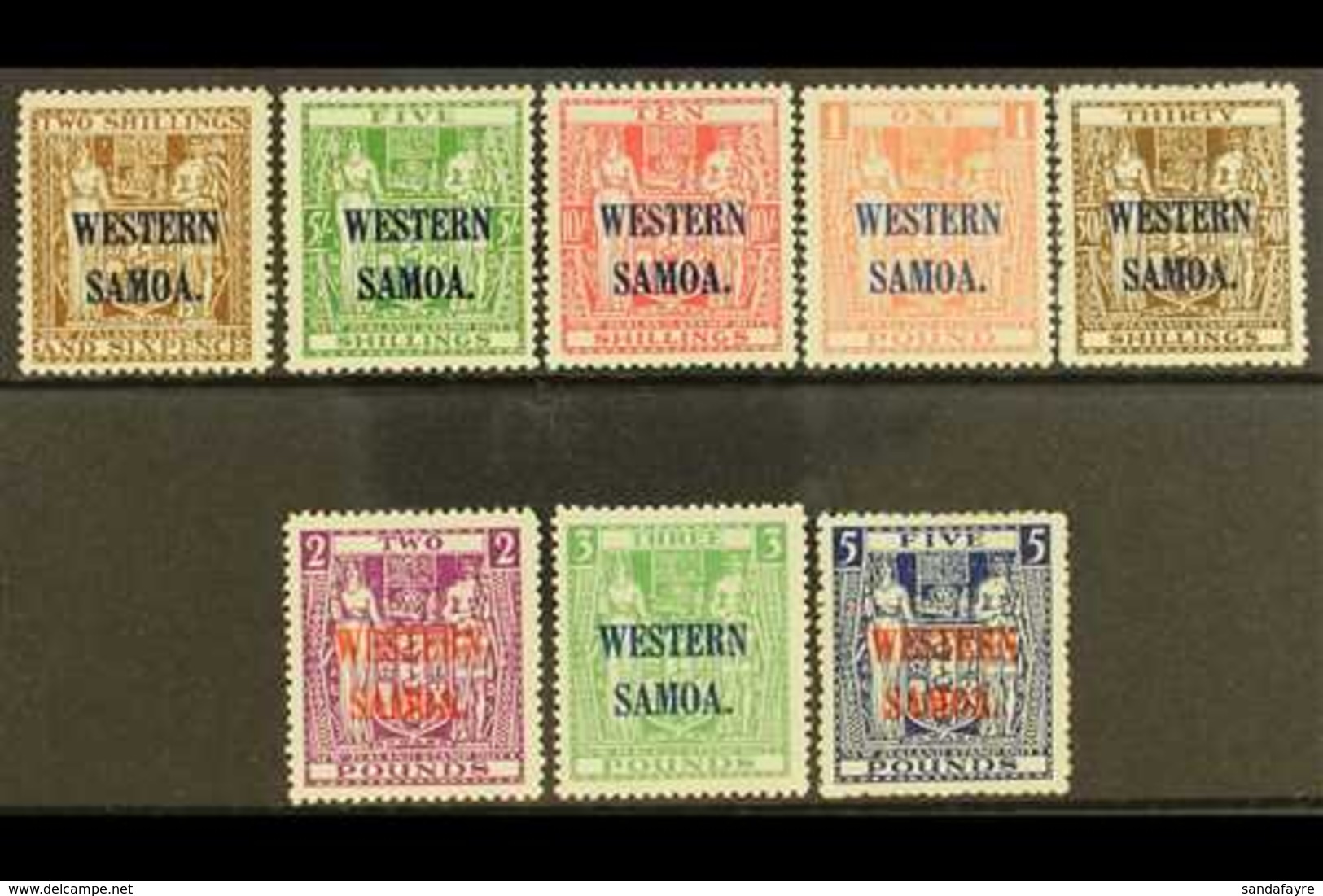 1945 - 1953  2s 6d Deep Brown To £5 Indigo Blue Postal Fiscals On "Wiggins Teape" Paper Wmk Multiple NZ And Star, SG 207 - Samoa (Staat)