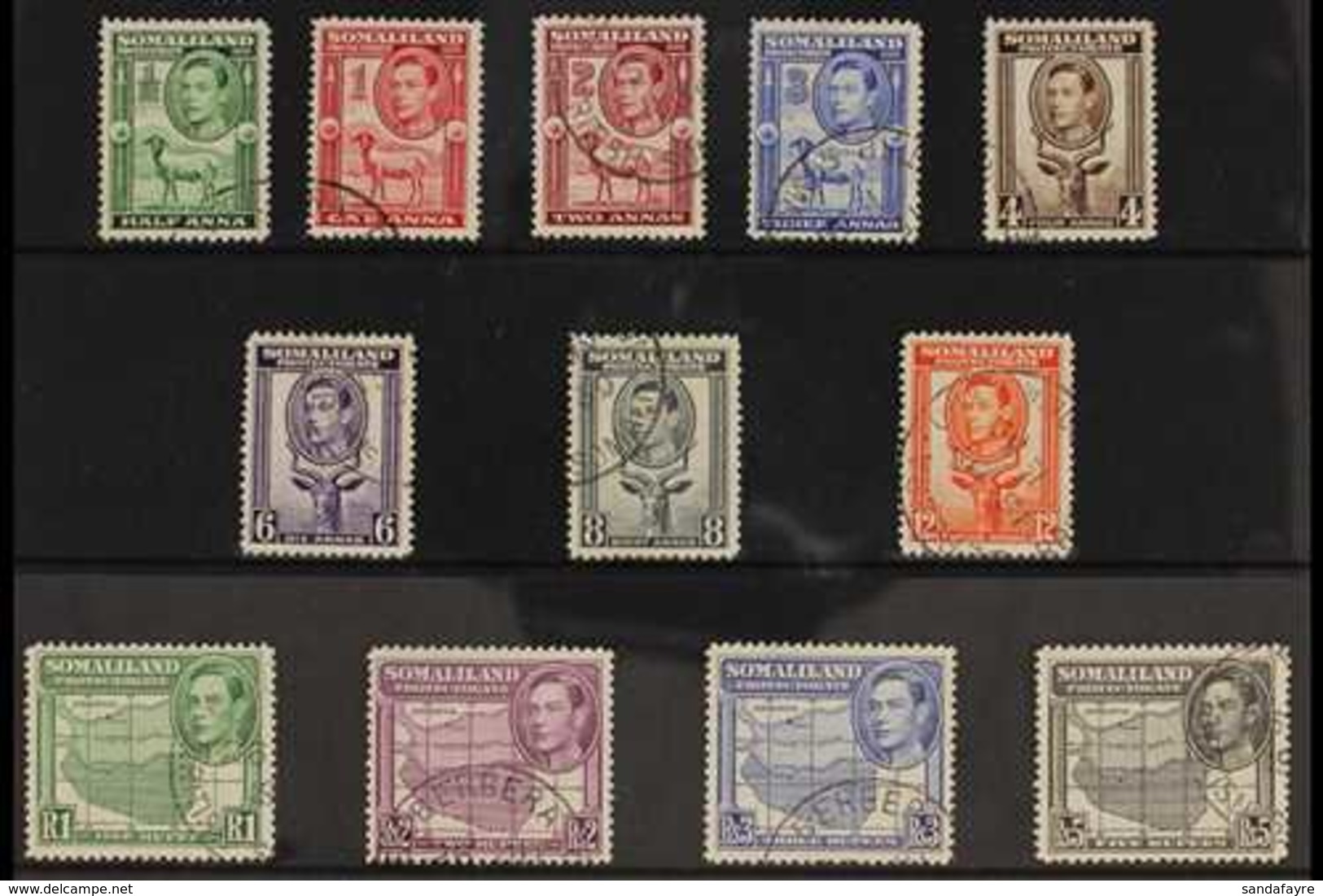 1938  Pictorials (sheep/Kudu/Map) Complete Set, SG 93/104, Very Fine Corner Cancelled Cds Used. (12 Stamps) For More Ima - Somaliland (Herrschaft ...-1959)