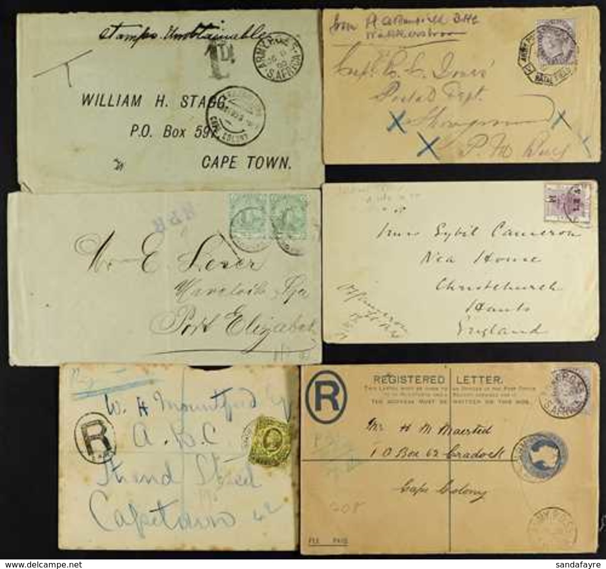 BOER WAR - POSTAL HISTORY  1900-1901 Group Of Covers Including Envelope To Capetown With Manuscript "stamps Unobtainable - Ohne Zuordnung