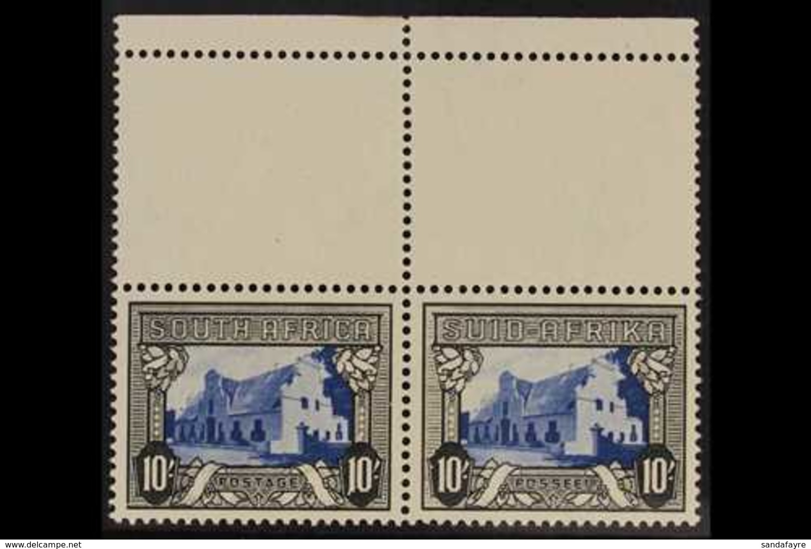 1933-48  10s Blue & Charcoal, PROJECTION On "1" Of "10" On English Stamp, Union Handbook V1, SG 64ca, Never Hinged Mint. - Ohne Zuordnung