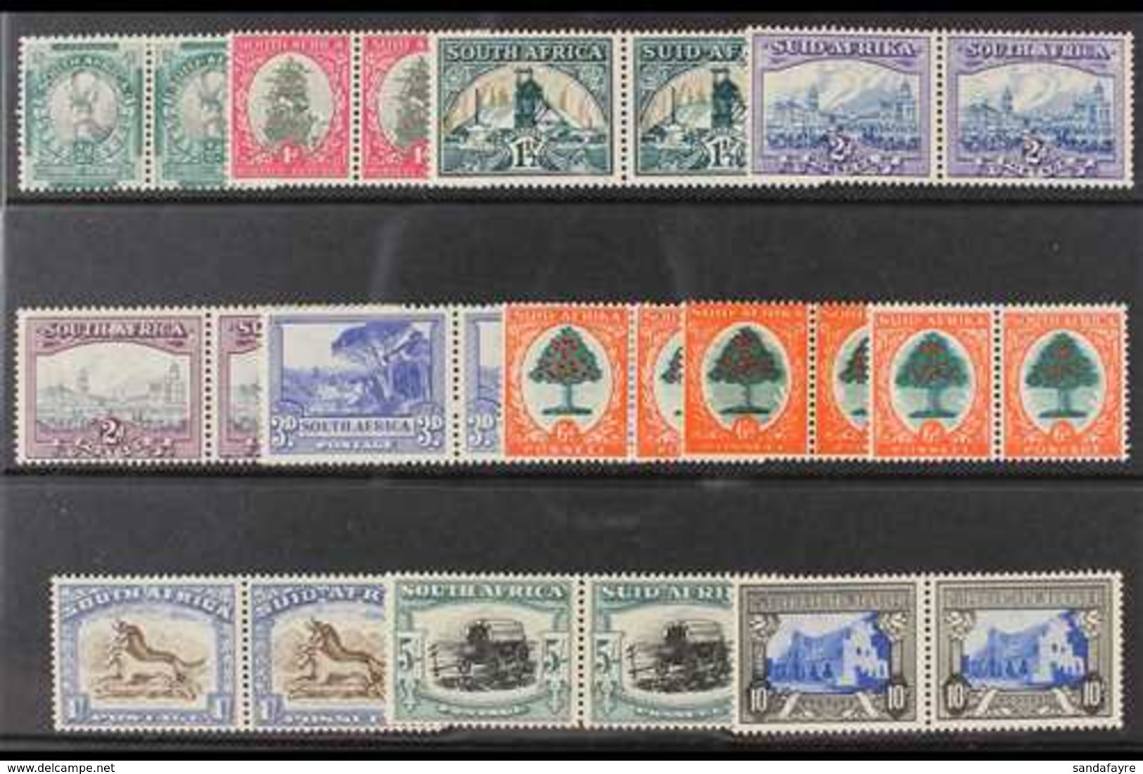 1933-48  Complete Set Including 6d All Three Dies, SG 54/64ca Incl 61/61d, Very Fine Mint Horizontal Pairs, Fresh. (12 P - Ohne Zuordnung