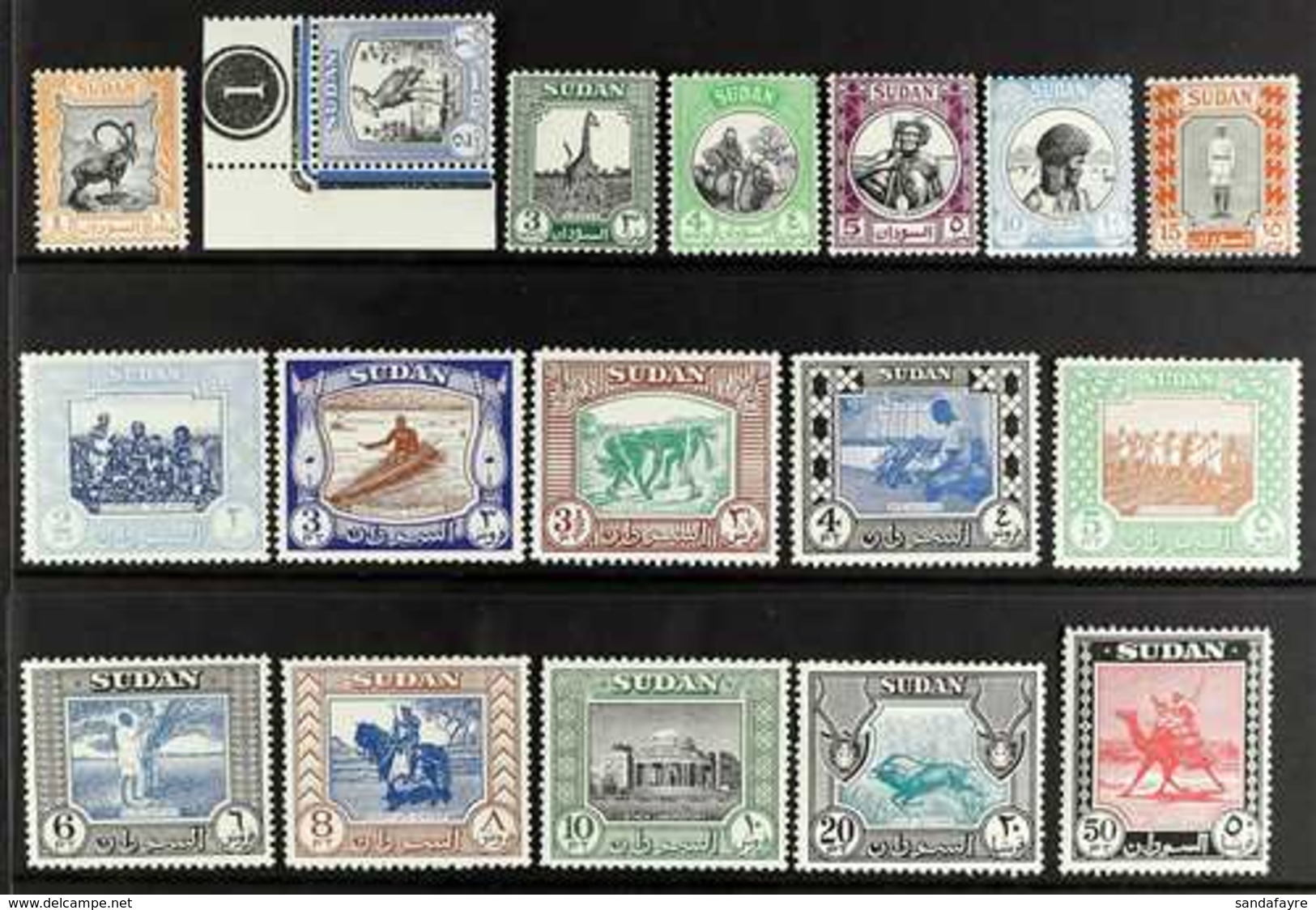 1951-61  Pictorials Complete Set, SG 123/39, Never Hinged Mint, Very Fresh. (17 Stamps) For More Images, Please Visit Ht - Sudan (...-1951)