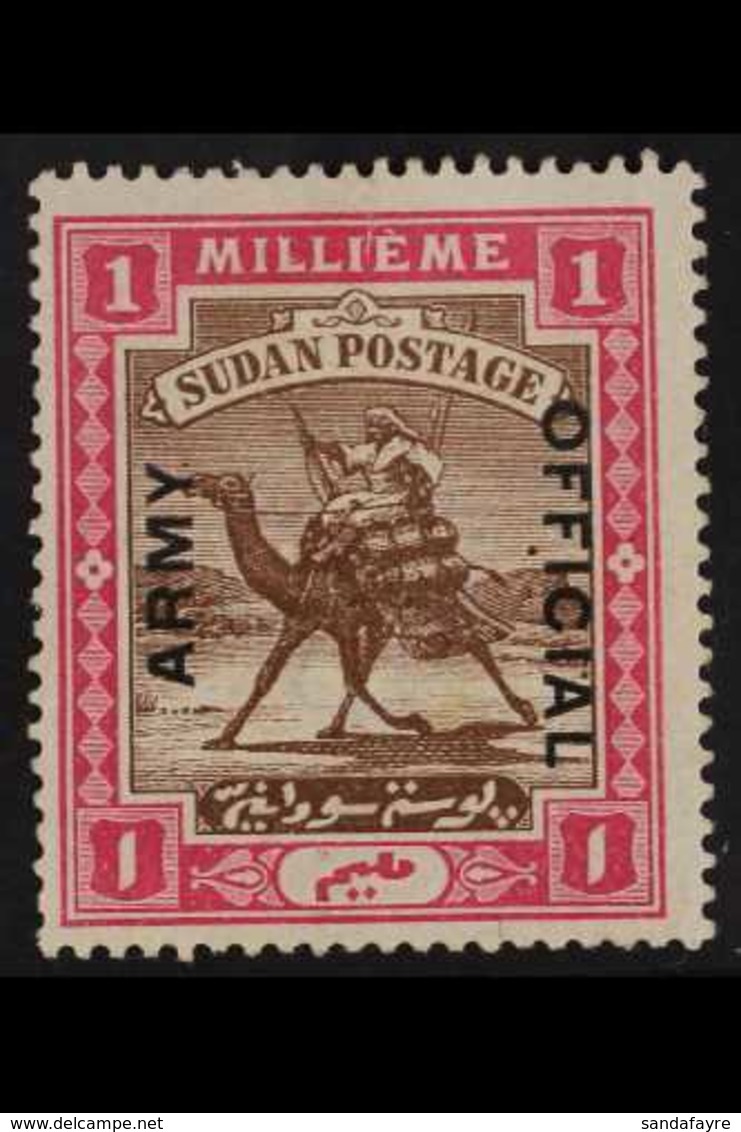 ARMY SERVICE  1905 Brown And Pink, Watermark Quatrefoil, With Type A1 Overprint, SG A4, Fine Mint. For More Images, Plea - Sudan (...-1951)