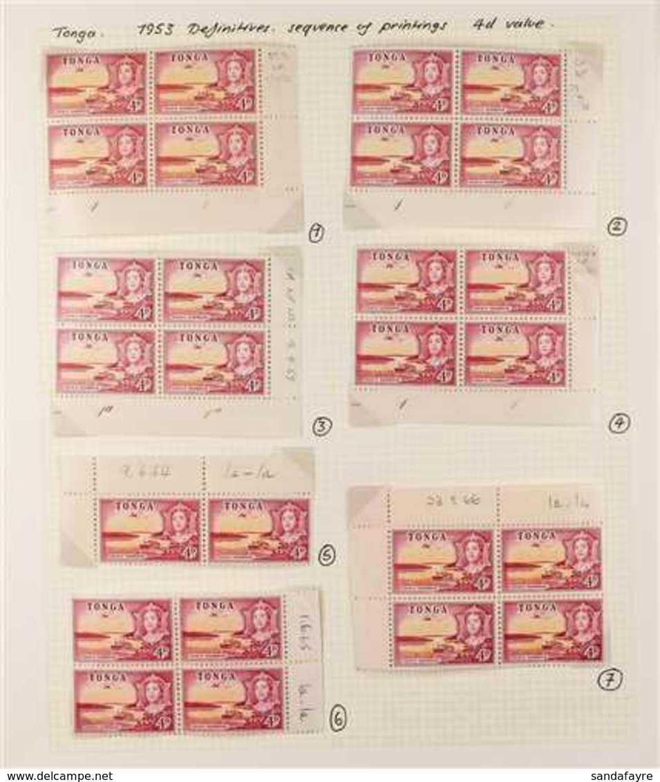 1953 PICTORIAL ISSUE.  STUDY COLLECTION On Leaves, Mostly Very Fine Mint Or Never Hinged Mint. Includes 1953 Set, Set To - Tonga (...-1970)