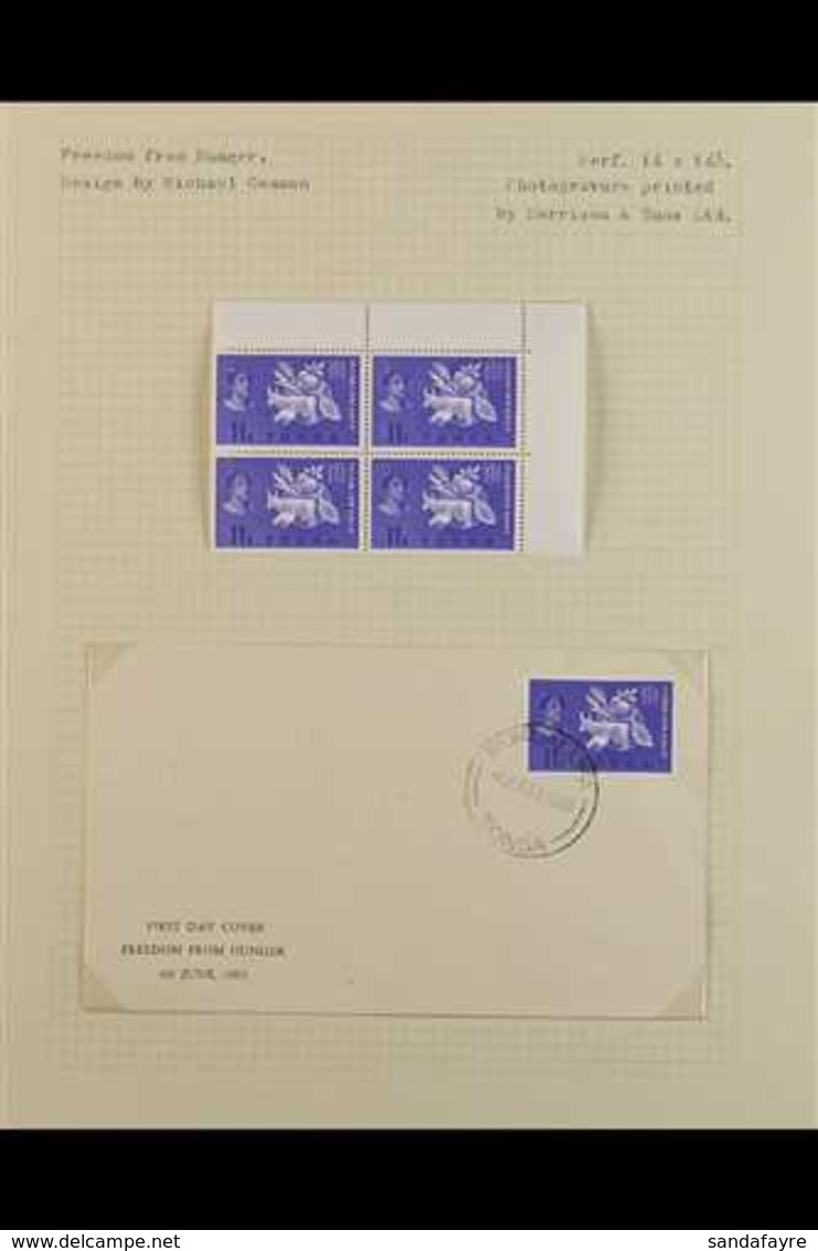 1963 FFH AND RED CROSS STUDY COLLECTION  Written Up On Pages, With Freedom From Hunger Two Different Printed FDC's; Red  - Tonga (...-1970)