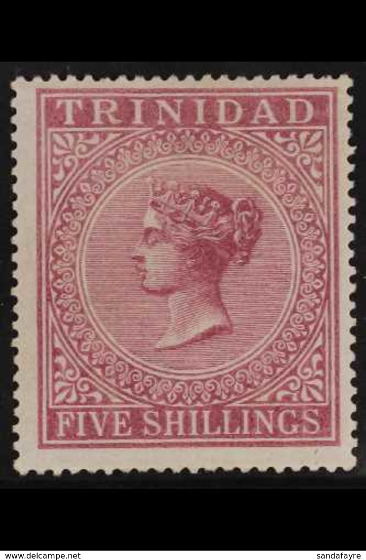 1869  5s Rose Lake, Wmk Crown CC, SG 87, Very Fine Mint. For More Images, Please Visit Http://www.sandafayre.com/itemdet - Trinidad & Tobago (...-1961)