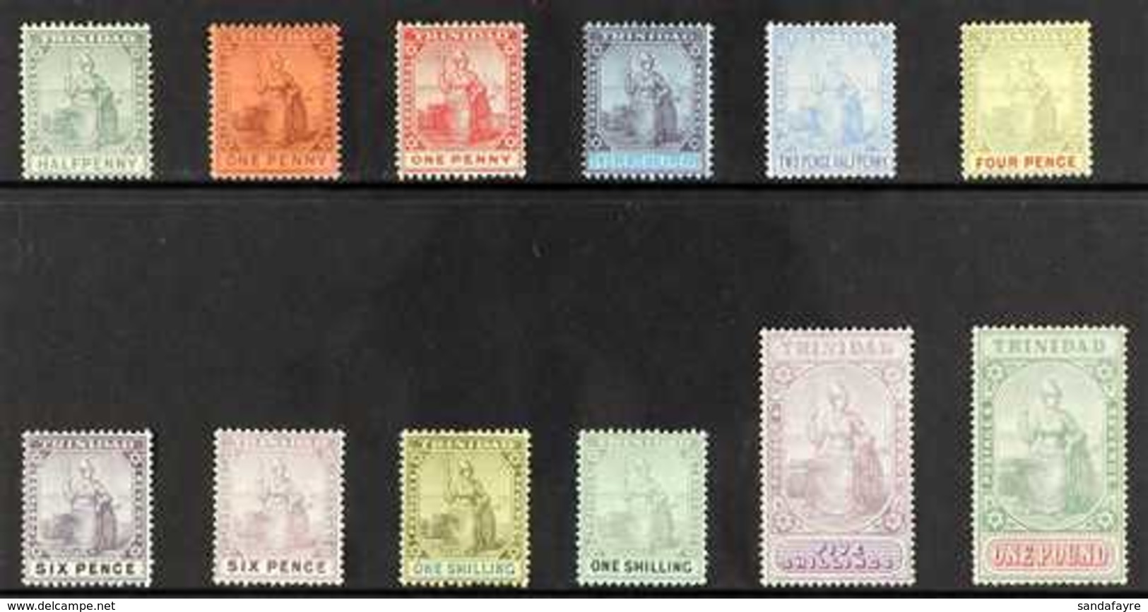 1904-09  MCA Wmk Set (less 1s Black And Blue On Yellow), SG 133/145, Fine Mint. (12 Stamps) For More Images, Please Visi - Trinidad & Tobago (...-1961)