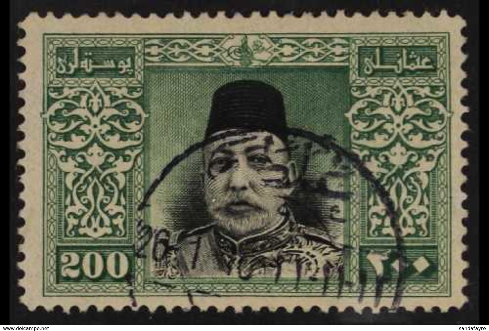 1914  200pi Black & Green Sultan (Michel 245, SG 515), Very Fine Cds Used, Fresh. For More Images, Please Visit Http://w - Sonstige & Ohne Zuordnung