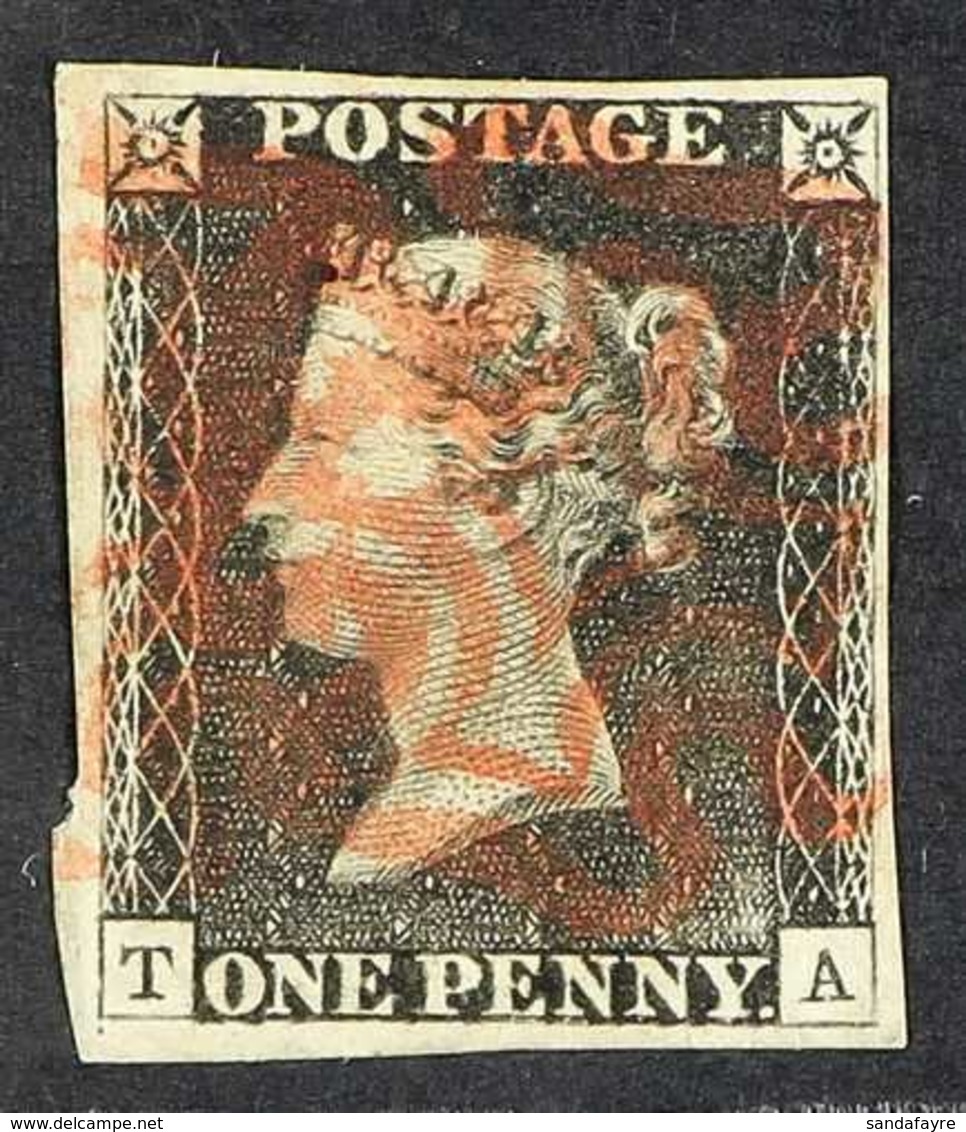 1840  1d Black 'TA' Plate 1b, SG 2, Very Fine Used With 4 Margins & Red MC Cancellation For More Images, Please Visit Ht - Ohne Zuordnung