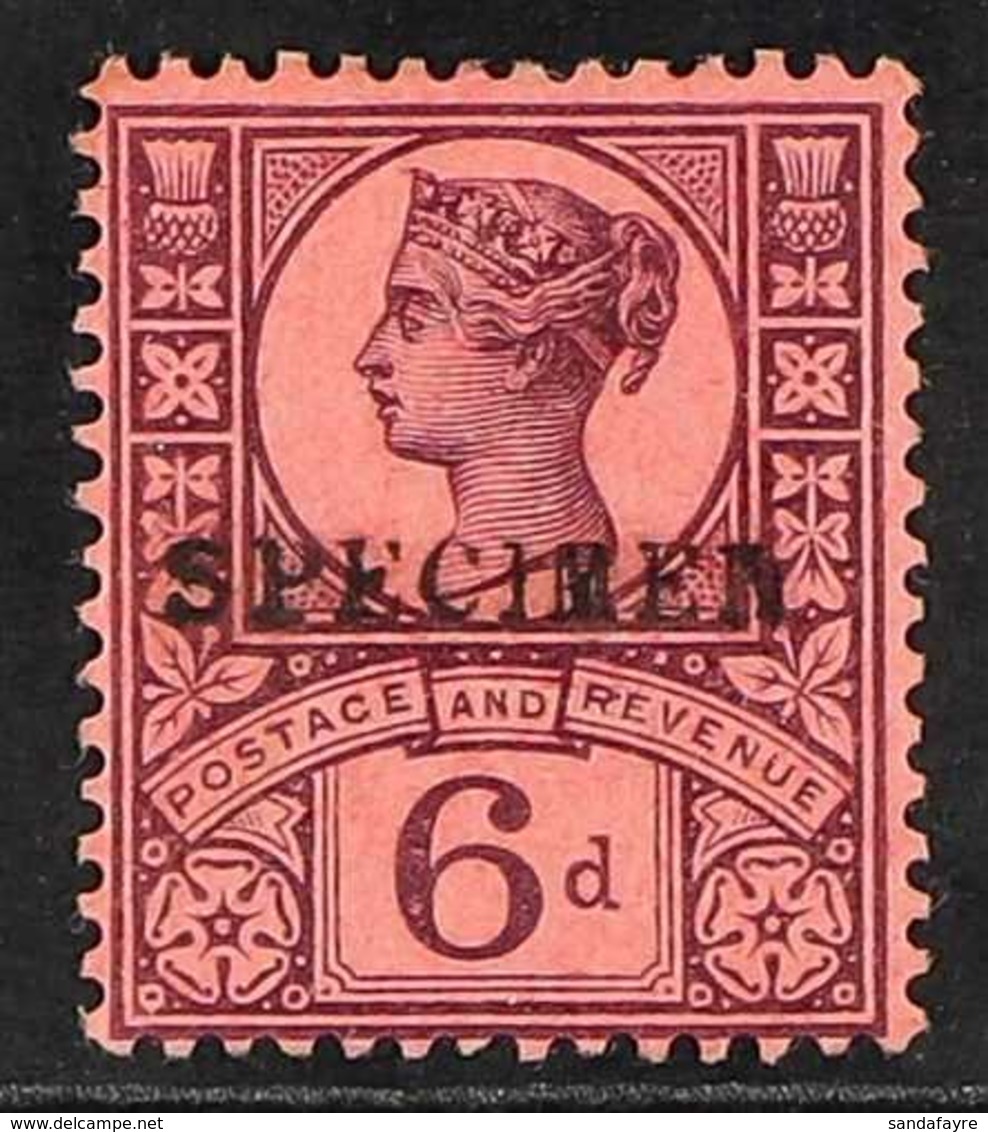 1887-92  6d Purple And Rose-red With "SPECIMEN" Overprint, SG 208s, Fine Mint. For More Images, Please Visit Http://www. - Sonstige & Ohne Zuordnung