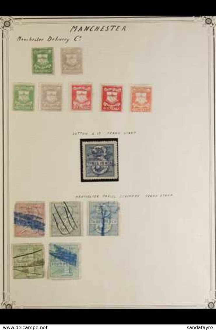 DELIVERY COMPANY STAMPS  MANCHESTER Mint & Used Group On An Old Album Page, Incl. Manchester Delivery Company, Sutton &  - Sonstige & Ohne Zuordnung