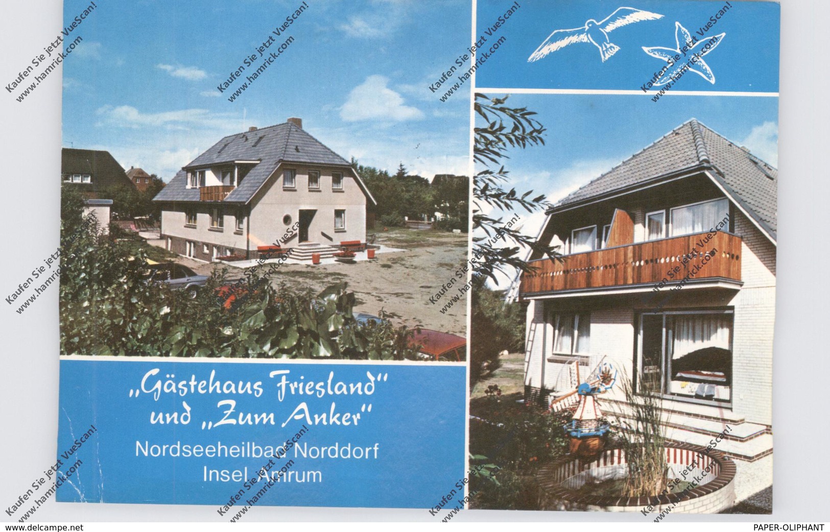 2278 NORDDORF / Amrum, Gästehaus FRIESLAND Und ZUM ANKER, Druckstelle - Nordfriesland