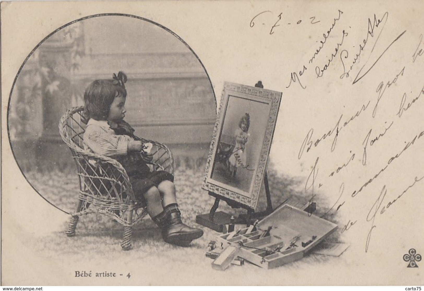 Photographie - Série de 6 cpa - Appareil Photographique - Enfants - Oblitérations 1902 Chadenac Surgères Pons