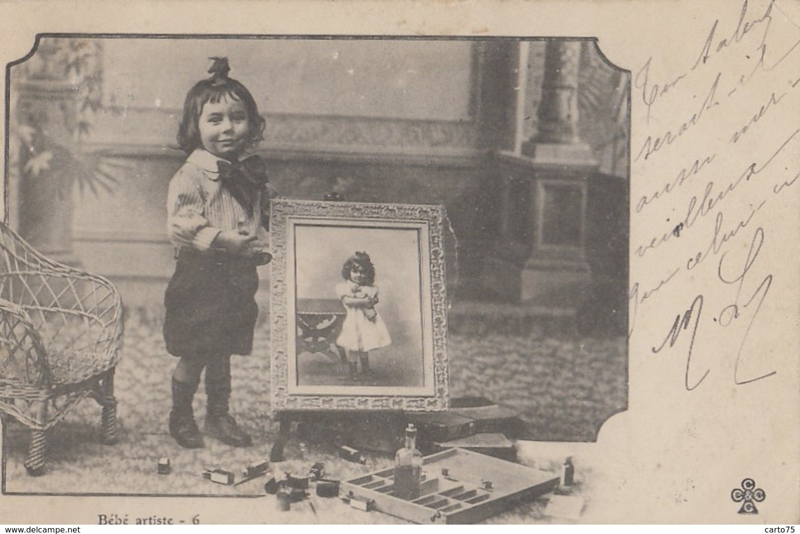 Photographie - Série de 6 cpa - Appareil Photographique - Enfants - Oblitérations 1902 Chadenac Surgères Pons