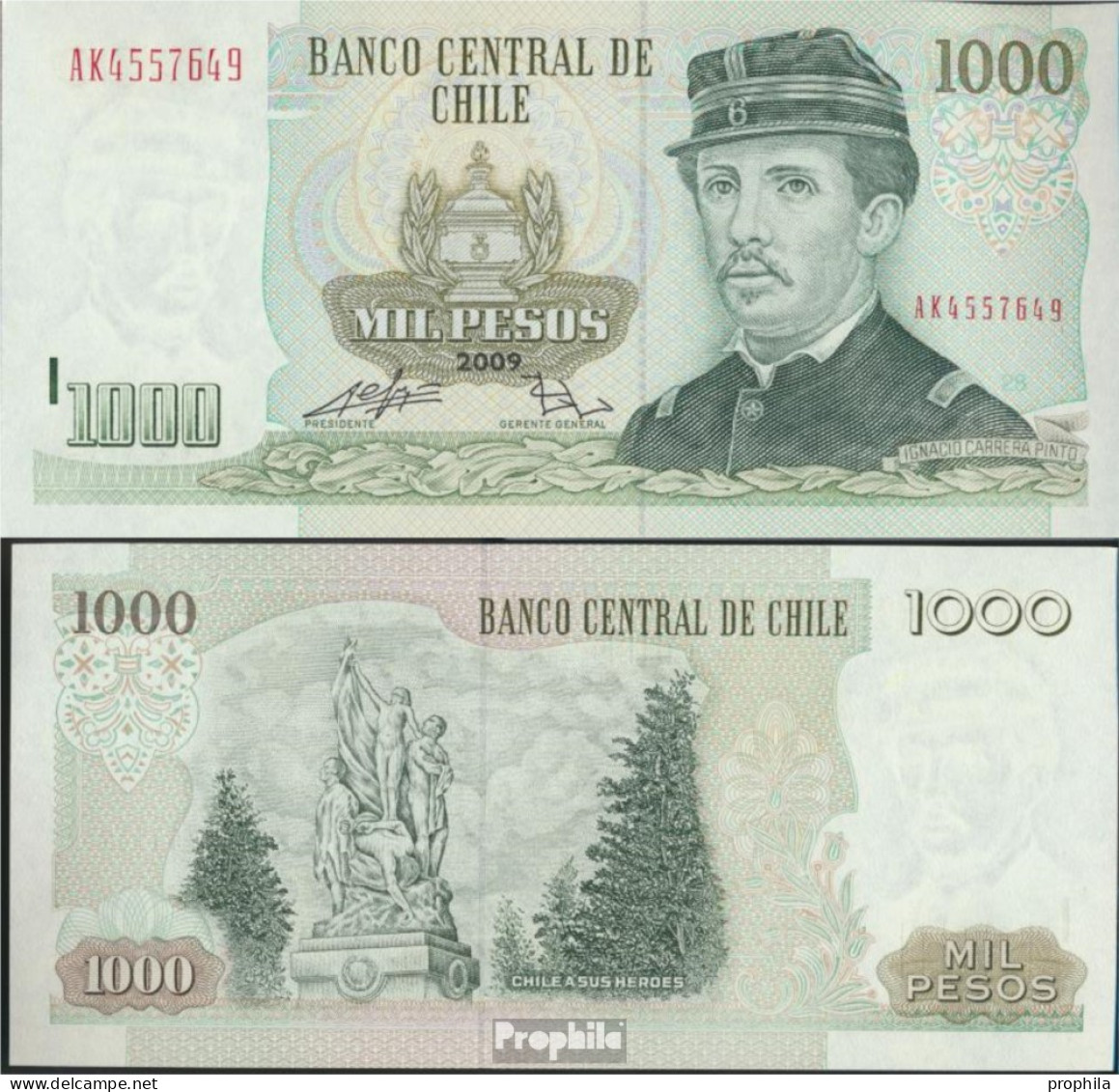 Chile Pick-Nr: 154g (2009) Bankfrisch 2009 1.000 Pesos - Chile