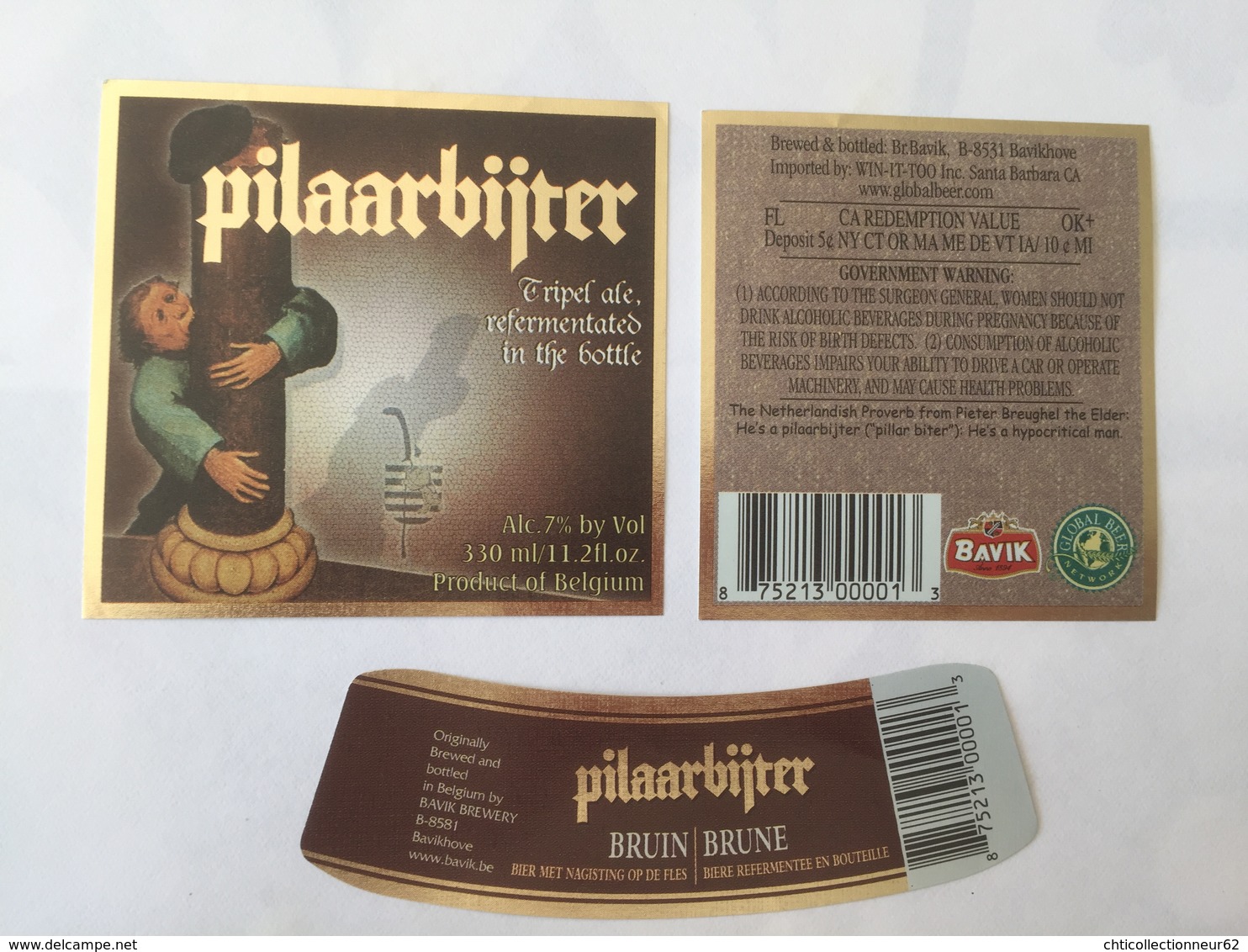 Ancienne étiquette B8 BIERE BELGE - PILAARBIJTER - BIERE TRIPLE - Bière