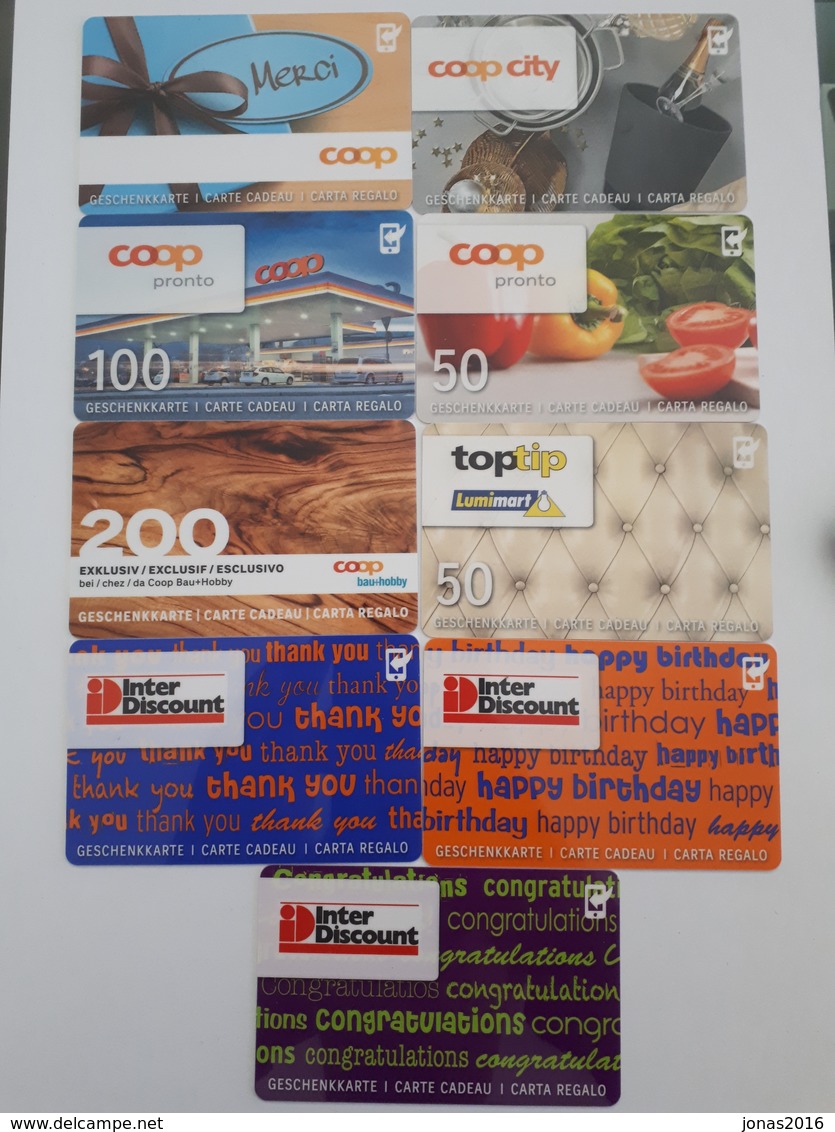 Lot 9 Coop Giftcards Switzerland - Cartes Cadeaux