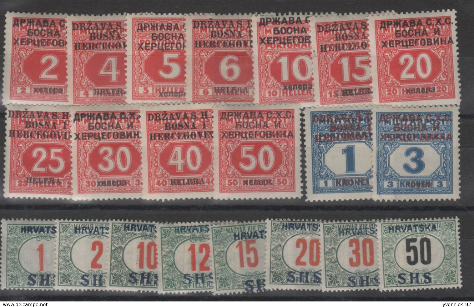 Yougoslavie _  (1919 ) Timbres- Taxe - Surchargé  N°1/21 - Autres & Non Classés