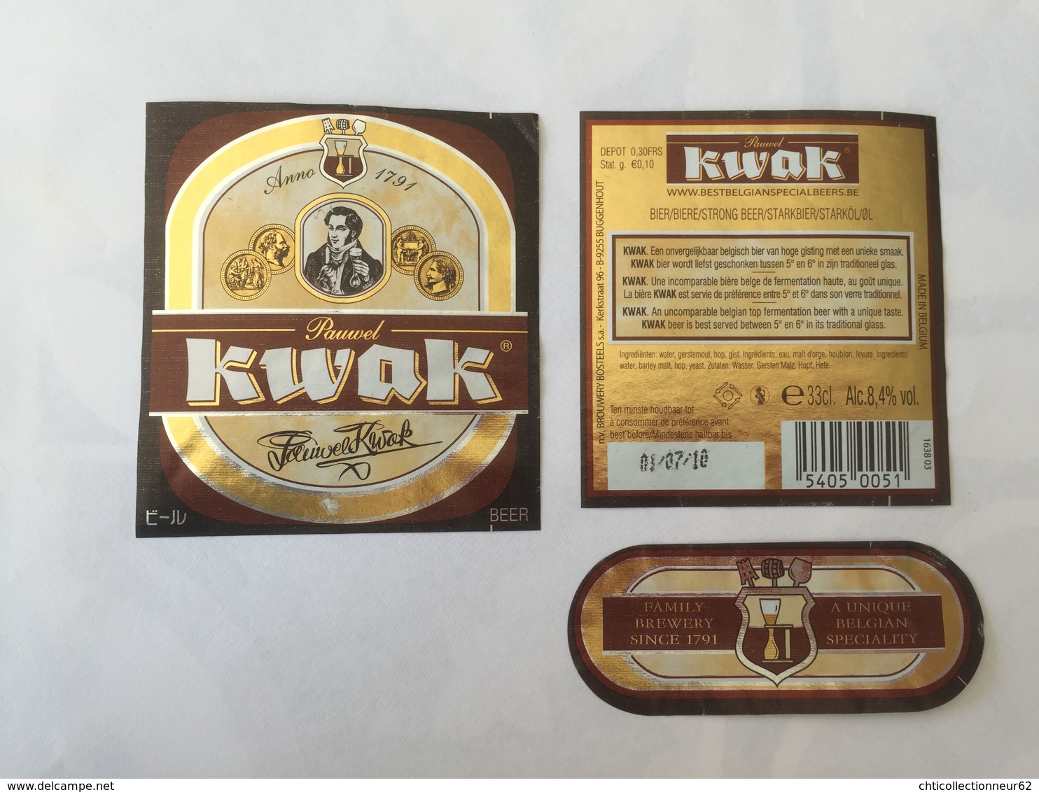 Ancienne étiquette B9 BIERE BELGE - KWAK - Bière